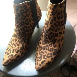 Animal print booties